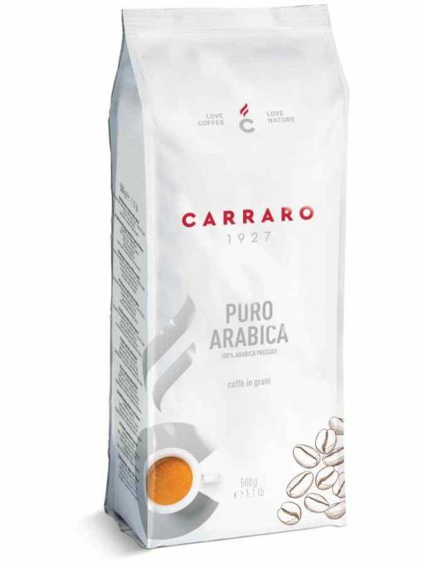 Indulge in Carraro 1927 Pure Arabica - A luxurious and superior blend of high-quality Arabica coffee beans for a delightful coffee experience. Order now!