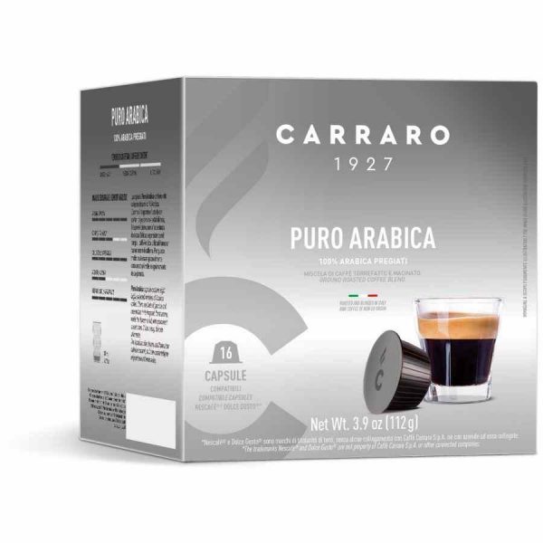 Indulge in Carraro 1927 Pure Arabica Dolce Gusto® Compatible Coffee Capsules, 16 Count - Premium blend for your daily brew enjoyment!