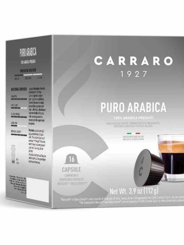 Indulge in Carraro 1927 Pure Arabica Dolce Gusto® Compatible Coffee Capsules, 16 Count - Premium blend for your daily brew enjoyment!
