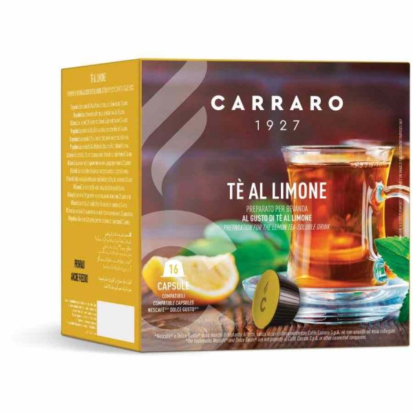 Premium Coffee Capsules Compatible with Carraro 1927 Tè al Limone Dolce Gusto®, 16 Units - Rich flavor for your daily indulgence