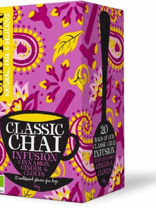 Indulge in rich flavors with Clipper Classic Chai Infusion tea bags - pack of 20. Perfect blend for tea lovers. Buy now!
