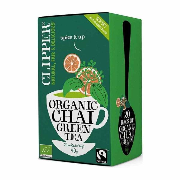 Clipper Organic Chai Green Tea - 20 Bags of Premium Quality Authentic Chai Green Tea Blend for a Refreshing Experience