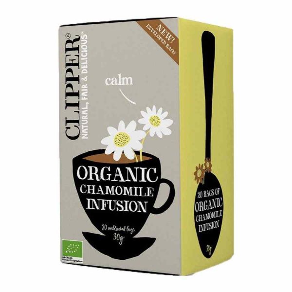 Premium Clipper Organic Chamomile Infusion - Naturally soothing herbal tea blend for relaxation and wellness, shop now!
