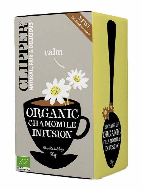 Premium Clipper Organic Chamomile Infusion - Naturally soothing herbal tea blend for relaxation and wellness, shop now!