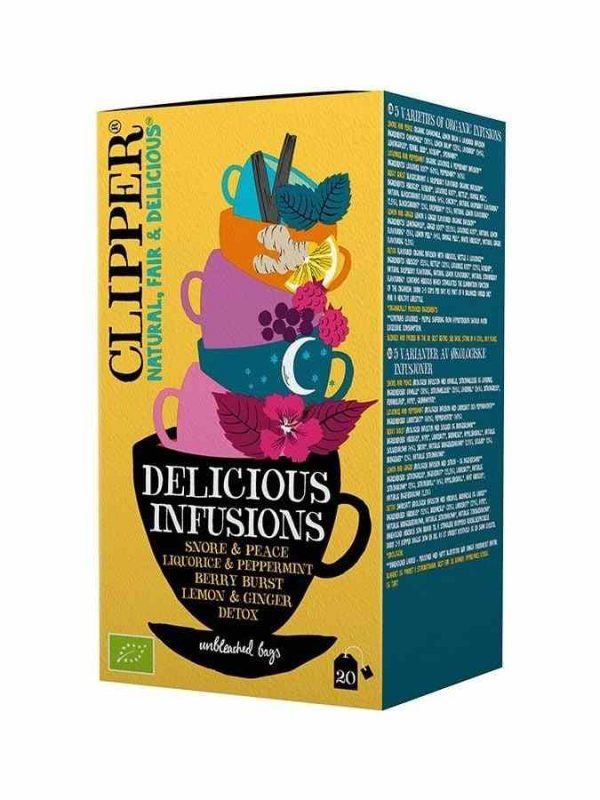 Clipper Organic Delicious Infusions Tea Bags - 20 Count - Premium Quality Herbal Tea Blend - Buy Now for a Tasty Delightful Experience!