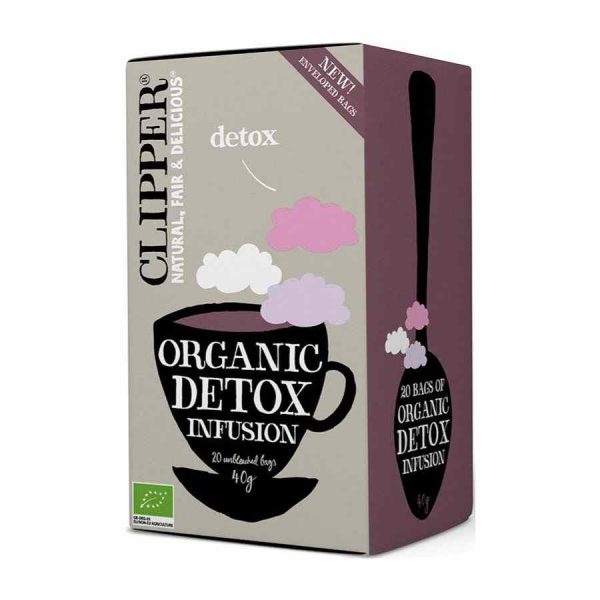 Clipper Organic Detox Infusion 20 Tea Bags - Purify Your Body with Natural Ingredients - Herbal Tea Blend for Cleansing - Buy Online Now!