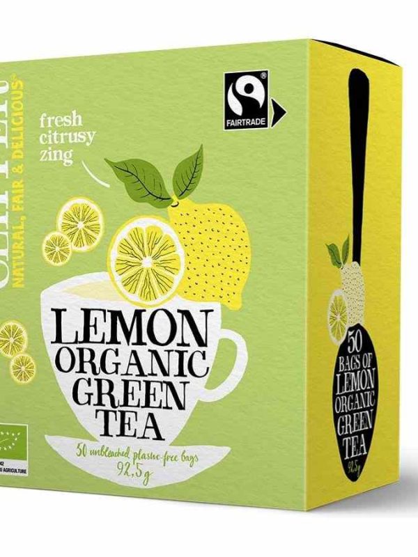 Invigorating blend of Clipper Organic Green Tea and zesty Lemon for a refreshing pick-me-up - perfect for health-conscious tea lovers!