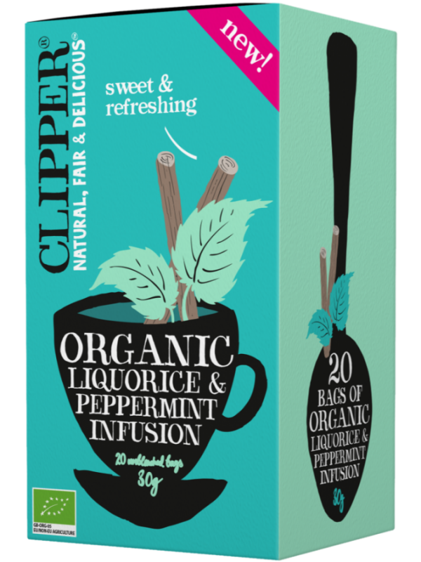 Clipper Organic Licorice and Peppermint Infusion - 20 Tea Bags - Refreshing blend of licorice and peppermint, natural and organic ingredients