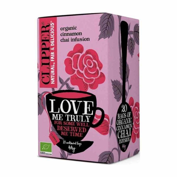 Clipper Organic Love Me Truly Infusion - 20 tea bags, natural, high quality herbal blend for a soothing and calming experience.