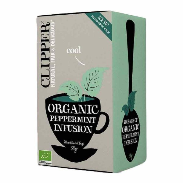 Delightful Clipper Organic Peppermint Infusion - Pure & Refreshing Herbal Tea for a Soothing Sip Experience | Buy Online Now!