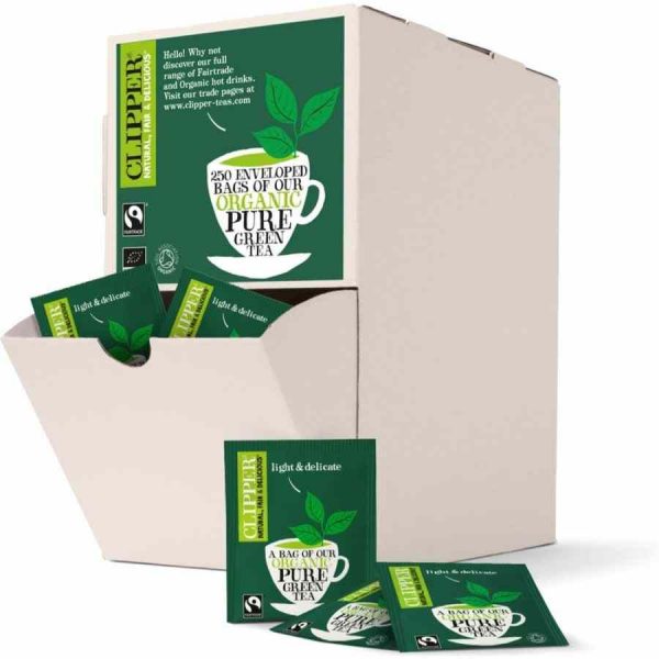 Refresh with Clipper Organic Pure Green Tea - A premium blend of organic green tea for a revitalizing and indulgent experience.