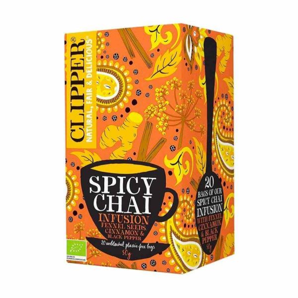 Premium Clipper Organic Spicy Chai Infusion - 20 Tea Bags, Exotic Blend for a Rich, Aromatic Experience | Buy Online Now!
