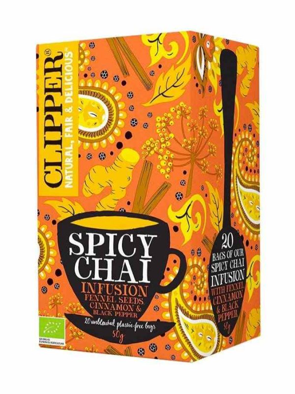 Premium Clipper Organic Spicy Chai Infusion - 20 Tea Bags, Exotic Blend for a Rich, Aromatic Experience | Buy Online Now!