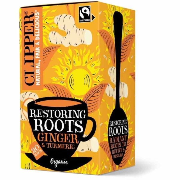 Clipper Restoring Roots Organic Ginger & Turmeric Tea Bags - 20 Count