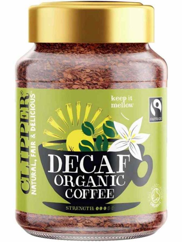 Premium Clipper Super Special Organic Decaffeinated Instant Coffee 100g - Rich flavor without caffeine, perfect for mornings and evenings