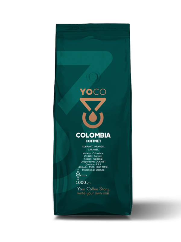 Premium 1kg Colombia COFINET specialty coffee beans for rich Espresso | High-quality beans for your coffee indulgence