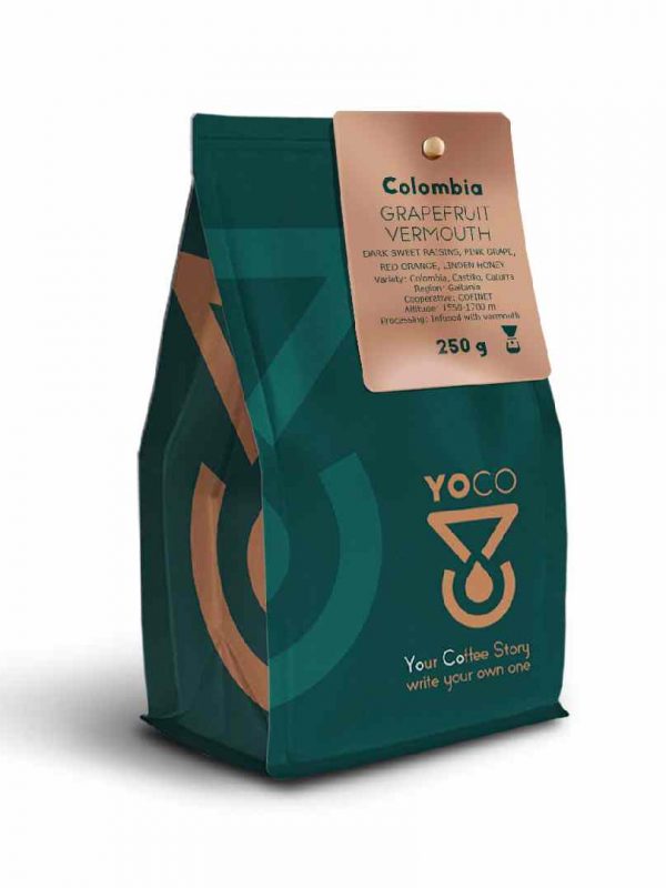 Premium Colombia Grapefruit Vermouth-infused Filter Coffee Beans 250g, for a citrusy twist to your morning brew - shop now!