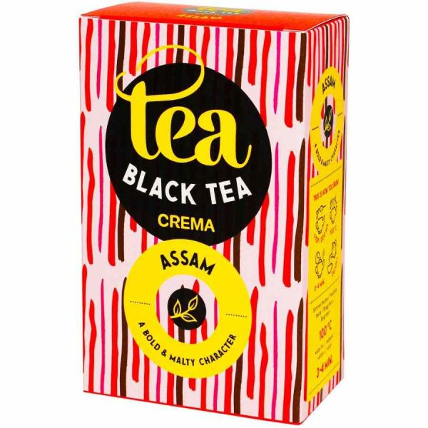Indulge in the rich flavors of Crema Assam Black Tea 75g - a premium blend of Assam tea leaves for a refreshing and aromatic tea experience.