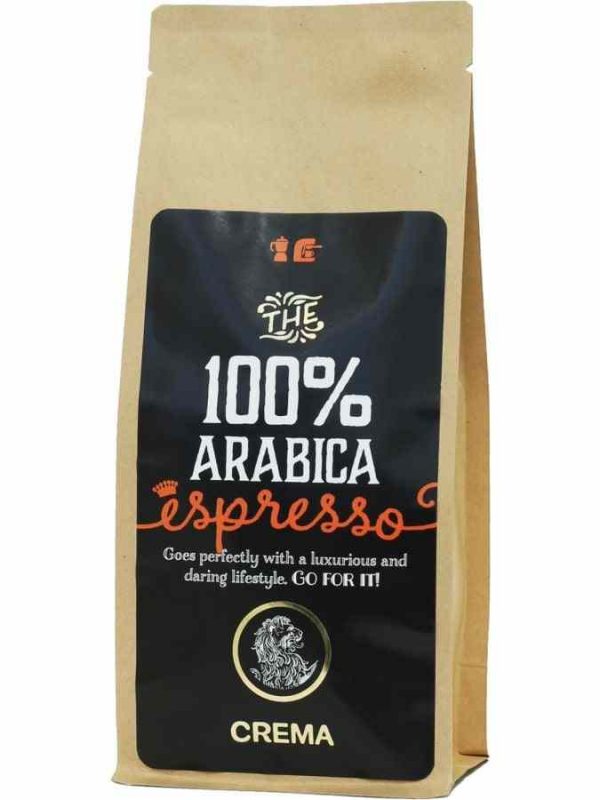 Indulge in the rich aroma of 100% Arabica Creme Espresso - the perfect blend of luxury and quality coffee for your online shopping experience.