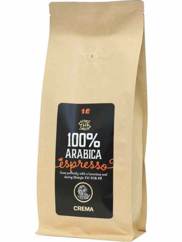 Indulge in Creme Espresso 100% Arabica - A creamy delight of premium coffee beans, perfect for coffee lovers. Buy now for a superior caffeine experience!