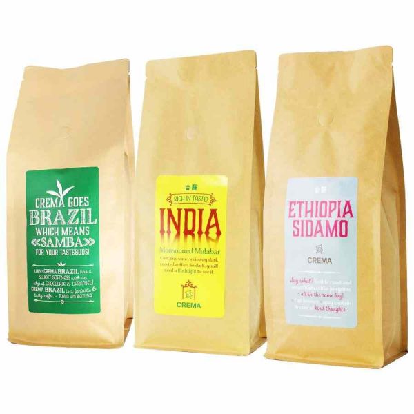 Indulge in the rich aroma of Cream Filter Coffees, three 1 kg packs of premium quality brew, perfect for coffee enthusiasts. Buy now!