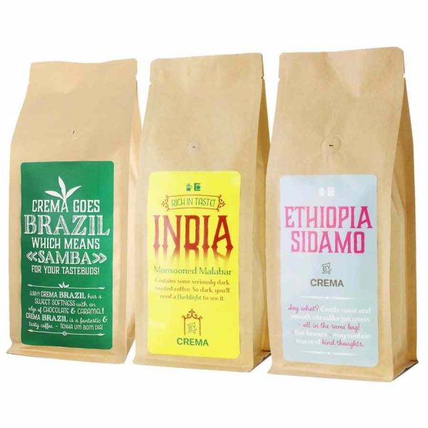 Indulge in rich and smooth Cream Filter Coffees - 3 x 500 g bundle for the perfect brew at home. Enjoy premium coffee anytime, anywhere!