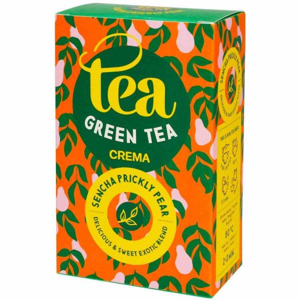 Premium 75 g Crema Sencha Green Tea with Prickly Pear - Exquisite blend of flavors for a luxurious tea experience!