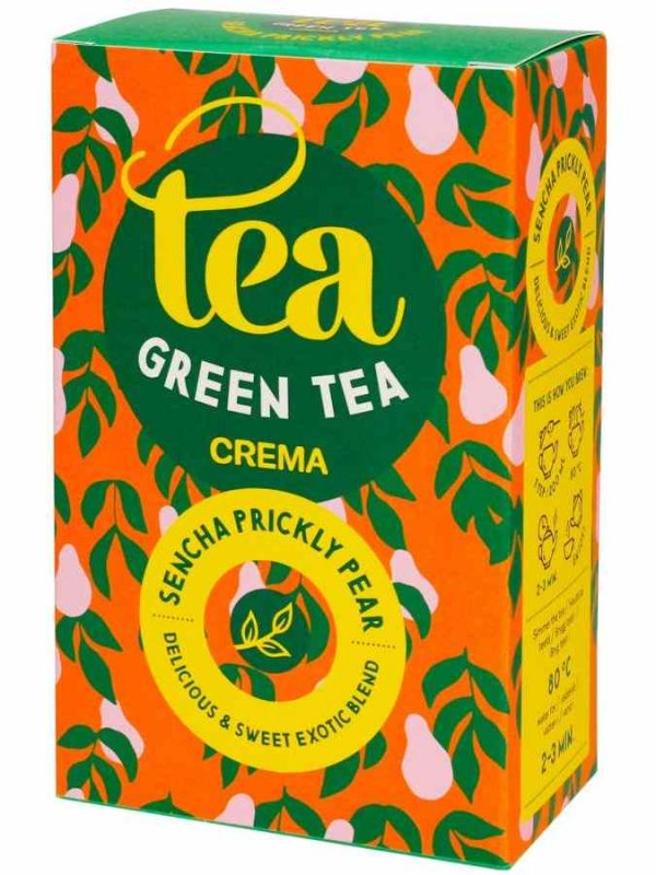 Premium 75 g Crema Sencha Green Tea with Prickly Pear - Exquisite blend of flavors for a luxurious tea experience!