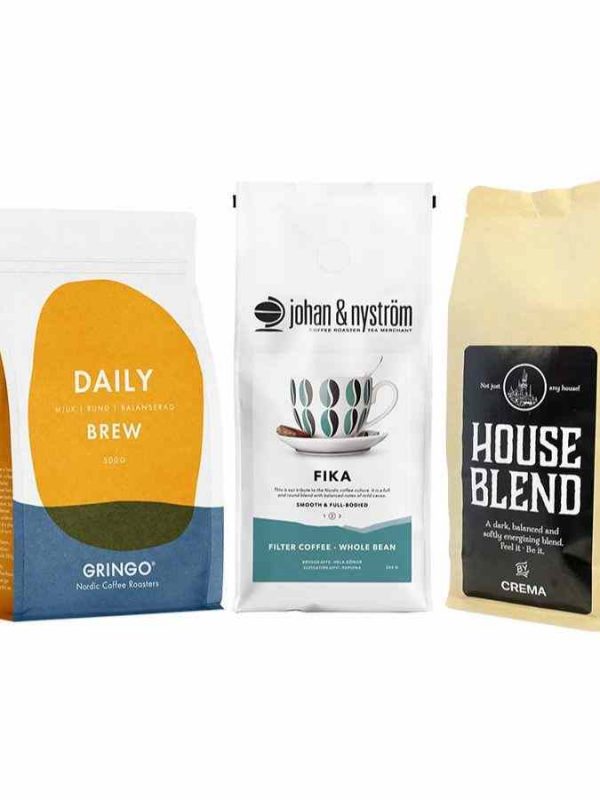Indulge in the perfect trio of Crema House Blend, Gringo Nordic Daily Brew, and Johan & Nyström Fika 3 x 500g Coffee Beans - a coffee lover's dream!