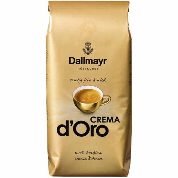 Indulge in the rich aroma and smooth taste of Dallmayr Crema d’Oro Coffee 1 kg in beans - the perfect brew to kickstart your day!