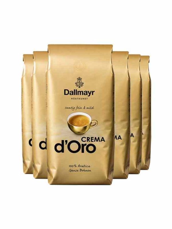Premium Dallmayr Crema d'Oro Coffee Beans Bundle - 6 x 1 kg Pack - Rich Aroma and Smooth Flavor - Buy Now for a Luxurious Coffee Experience!