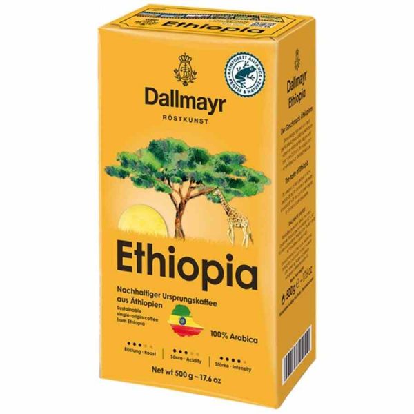 Dallmayr Ethiopia 500g Ground Coffee - Rich and aromatic Ethiopian blend perfect for coffee aficionados, freshly ground for a superior brew.