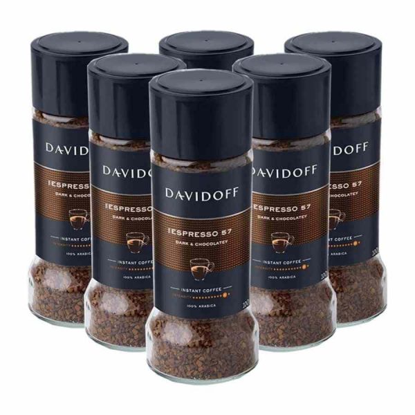 Davidoff Espresso 57 Instant Coffee 6 x 100 g: Rich and flavorful coffee blend for coffee lovers, convenient and premium quality.