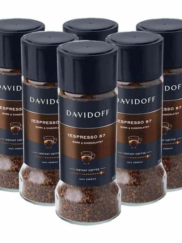 Davidoff Espresso 57 Instant Coffee 6 x 100 g: Rich and flavorful coffee blend for coffee lovers, convenient and premium quality.