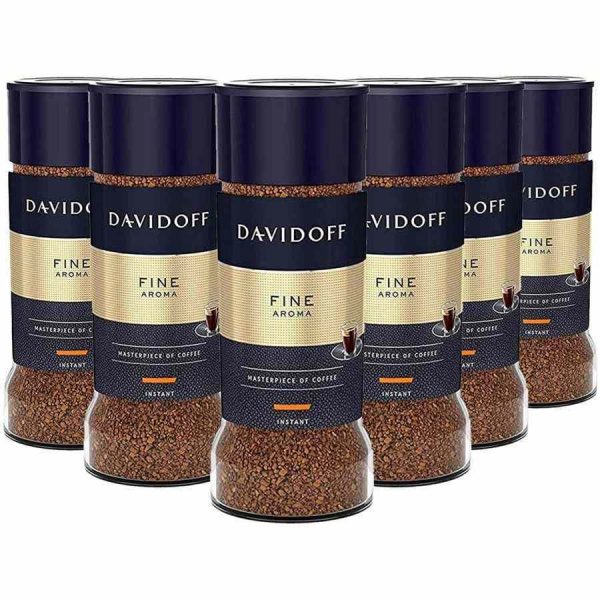 Indulge in the rich aroma of Davidoff Fine Aroma Instant Coffee 6 x 100 g - a premium coffee blend for your daily delight. Buy now!