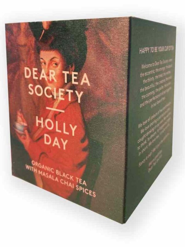 Indulge in Dear Tea Society Holly Day Organic Black Tea 80 g - a luxurious blend for tea lovers. Enjoy premium quality in every sip!