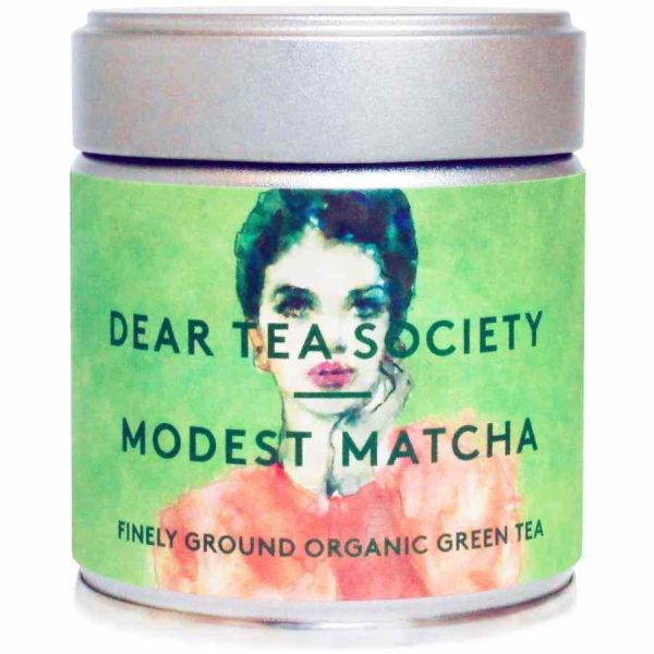 Indulge in luxurious Dear Tea Society Modest Matcha 40g Lata - the exquisite green tea blend for a truly delightful experience!