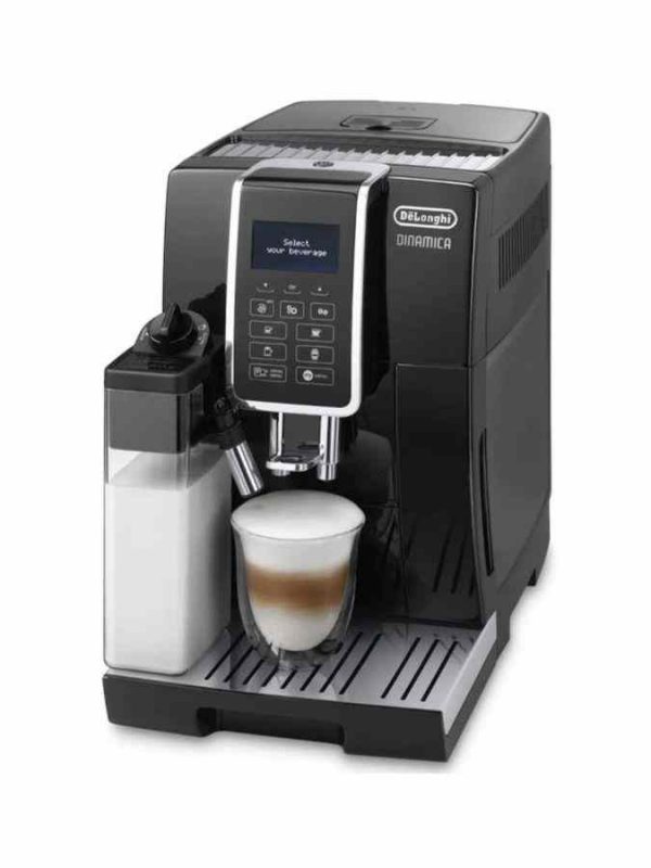 DeLonghi ECAM350.55.B Dinamica automatic coffee machine in black - premium espresso maker for your home, easy to use and stylish design