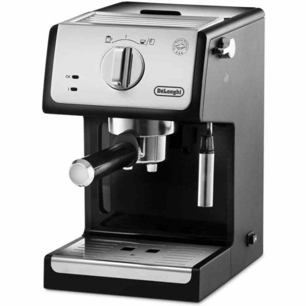 Modern DeLonghi ECP33.21.BK Espresso Machine in Sleek Prata/Preta Design - Perfect for Brewing Delicious Coffee at Home