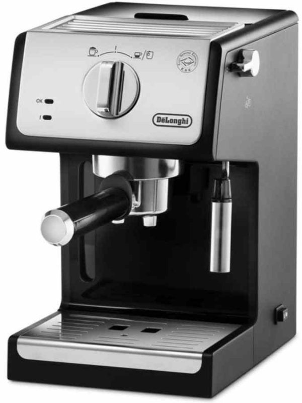 Modern DeLonghi ECP33.21.BK Espresso Machine in Sleek Prata/Preta Design - Perfect for Brewing Delicious Coffee at Home