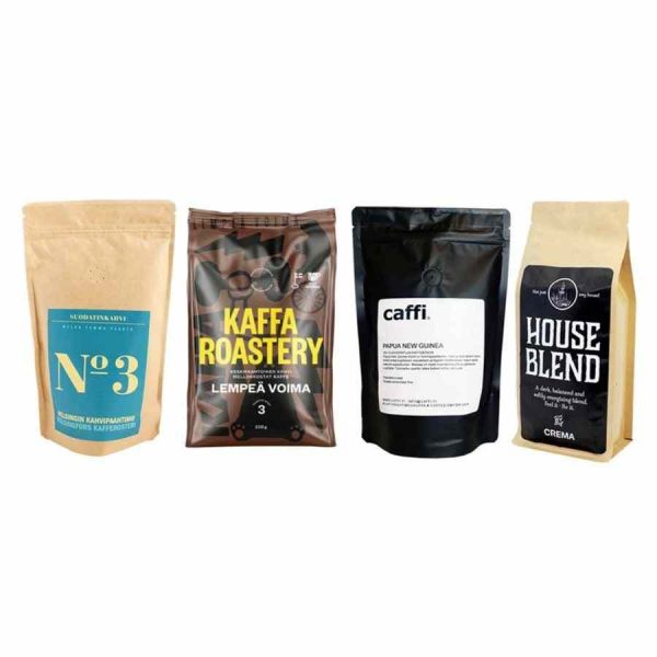 Premium 4 x 250g Finnish Micro-Roast Coffee Beans Package - Rich Aroma and Flavor Profile for Coffee Connoisseurs - Buy Now!