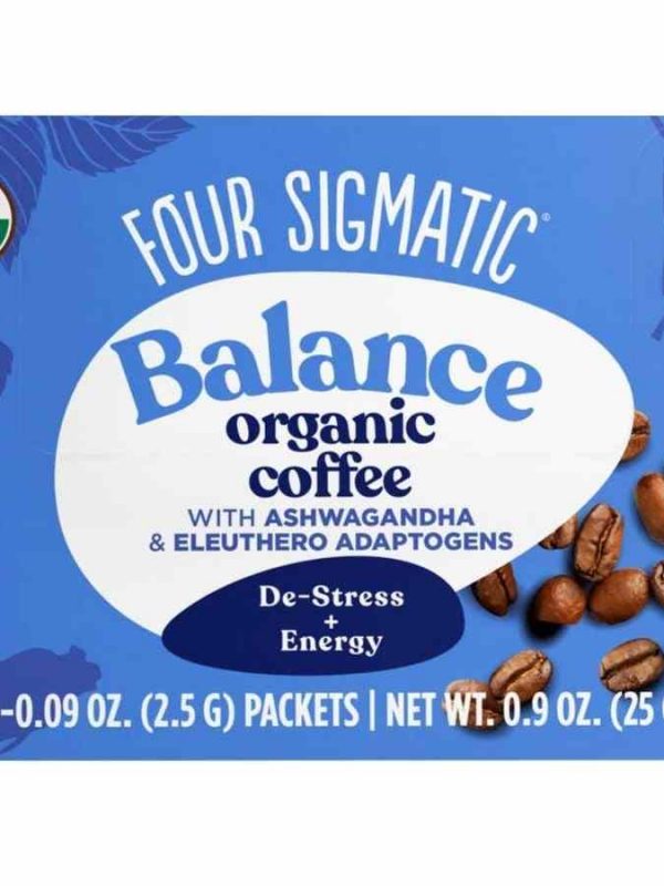 Boost energy and focus with Adaptogen Four Sigmatic Mushroom Coffee Blend featuring Ashwagandha - 10 convenient bags of brain-boosting power!