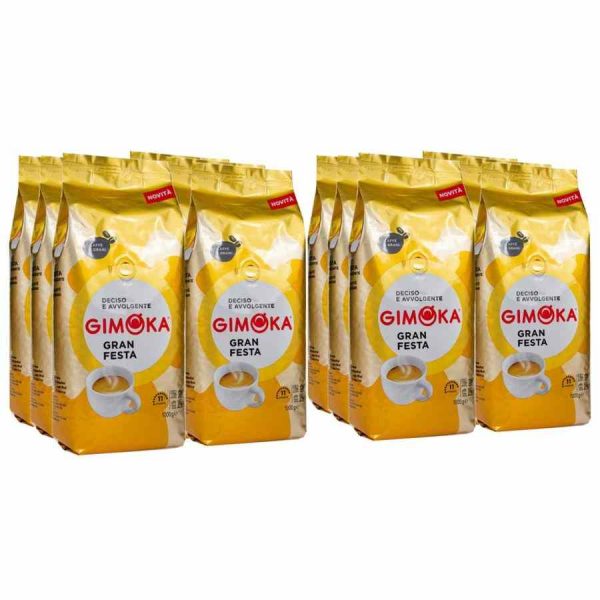 Premium Gimoka Gran Festa Coffee Beans 12 x 1 kg - Rich and aromatic blend for coffee enthusiasts - Buy online now!