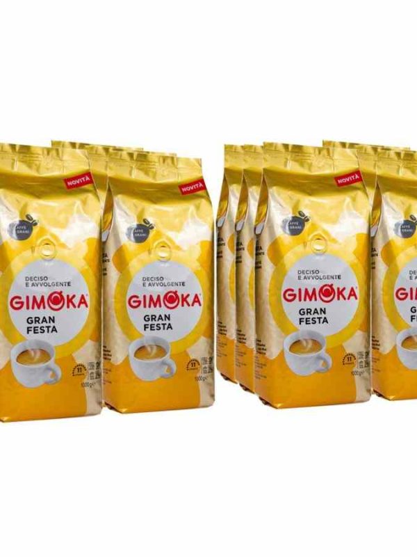 Premium Gimoka Gran Festa Coffee Beans 12 x 1 kg - Rich and aromatic blend for coffee enthusiasts - Buy online now!