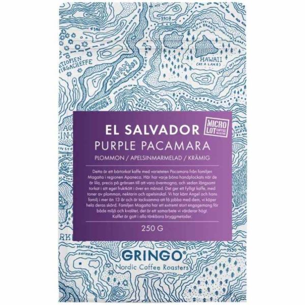 Indulge in the exquisite flavors of Gringo Nordic El Salvador Roxo Pacamara 250g Coffee Beans - a premium blend for coffee connoisseurs.