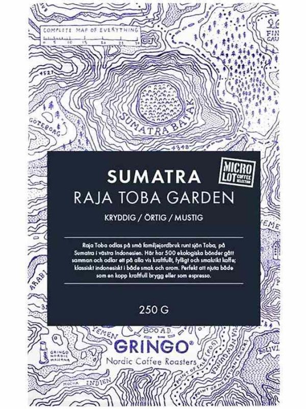 Experience the rich flavors of Gringo Nordic Sumatra Raja Toba Garden 250g coffee beans, straight from Indonesia's renowned region.
