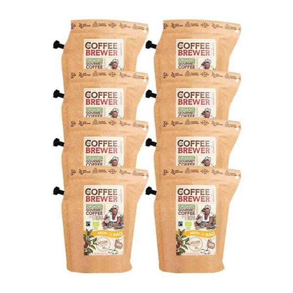 Organic Ethiopian FTO Coffeebrewer Pack of 8 - Enjoy a premium blend with Grower's Cup for an authentic coffee experience at home.