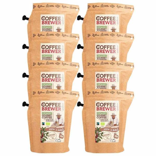 Enjoy premium Honduras FTO coffee with Grower's Cup Coffeebrewer; pack of 8 convenient single-use brewers for a flavorful brew anytime.