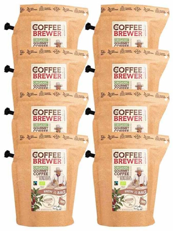 Enjoy premium Honduras FTO coffee with Grower's Cup Coffeebrewer; pack of 8 convenient single-use brewers for a flavorful brew anytime.