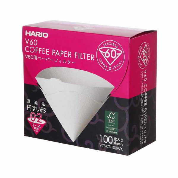 Premium Hario Paper Filters - 100 Sheets | High-Quality BOX VCF-02-100WK for Perfect Brewing Experience